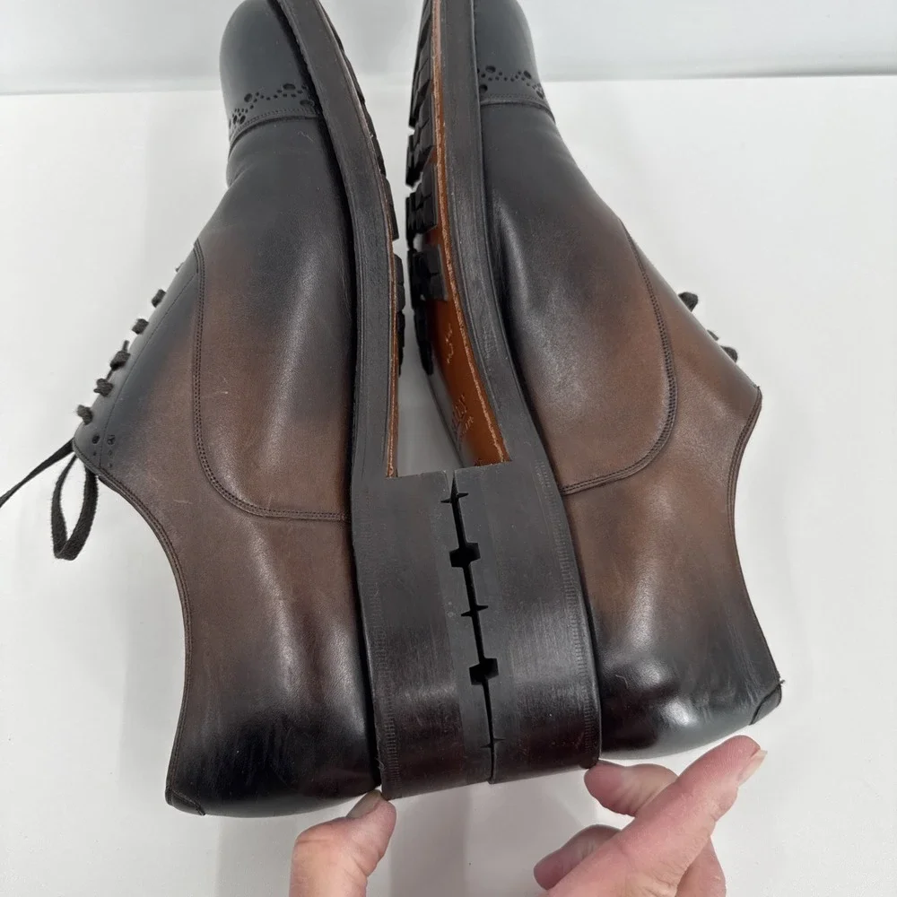 Bally‎ Of Switzerland Injected-Sole Oxford US 7D Dark Brown Leather Cap Toe
